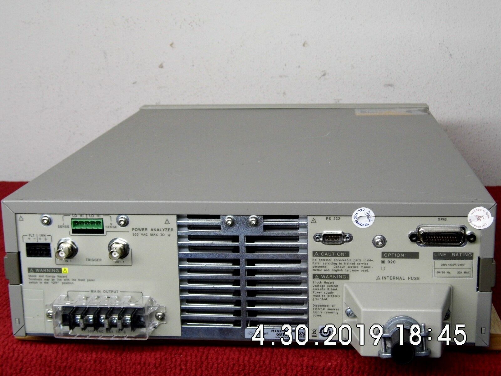Agilent HP 6813B opt. 020 AC Power Source/Analyzer,1750VA,300V,13A Agilent HP 6813B opt. 020 AC Power Source/Analyzer,1750VA,300V,13A